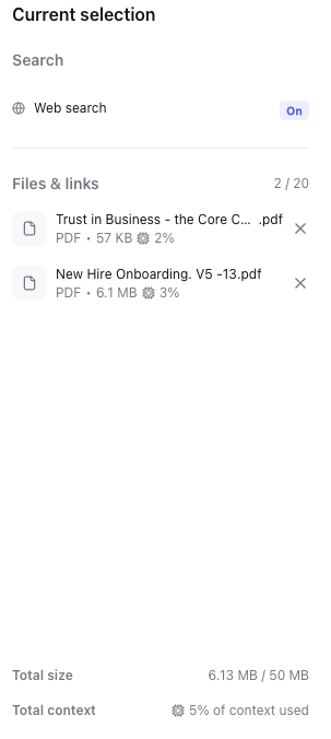 Adding files to a Chat or Agent