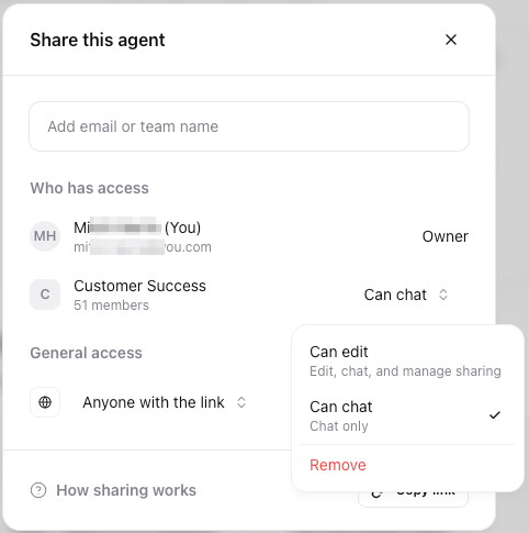 Sharing an Agent